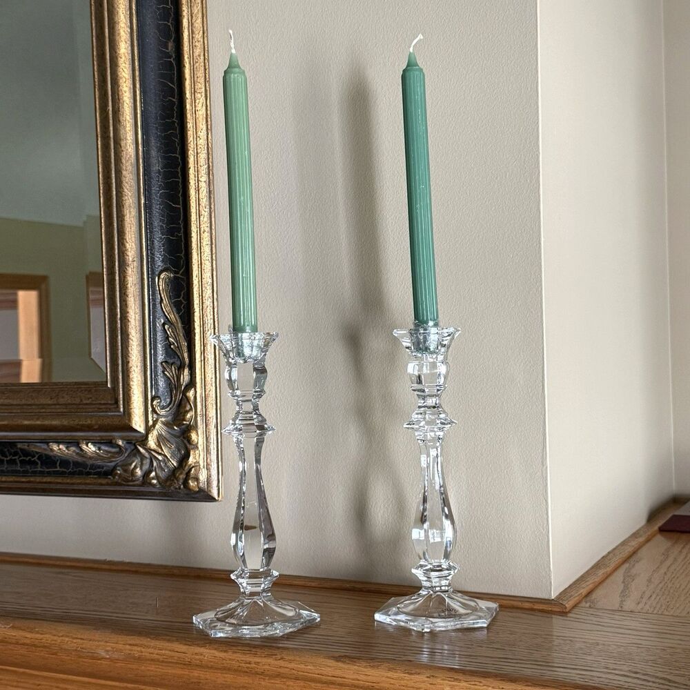 Imperial Full Lead Crystal Candlesticks 10” Made in the Czech Republic Set of 2